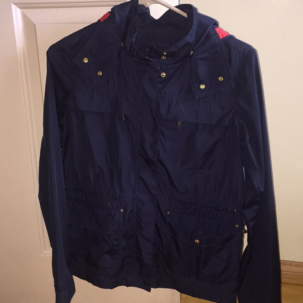 Zara basic JACKET navy blue XS